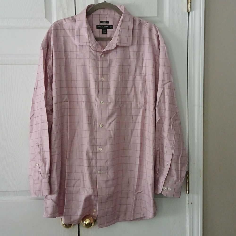 Pronto Uomo Non Iron Classic Fit button down shirt Sz 18.5 34/35 NWOT
